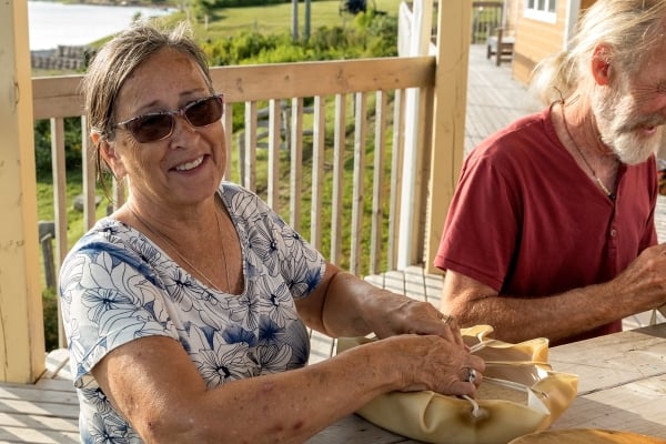 Participants of the Beat of the Drum Authentic Experience at Lennox Island Cultural Centre