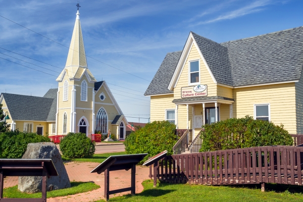 Lennox Island, church, house