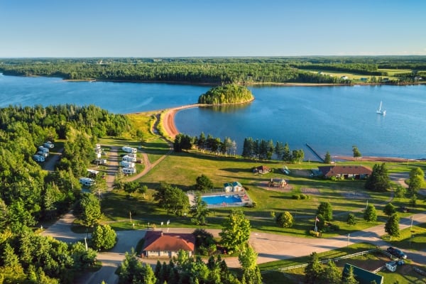 Aerial view of Brudenell River Provincial Park