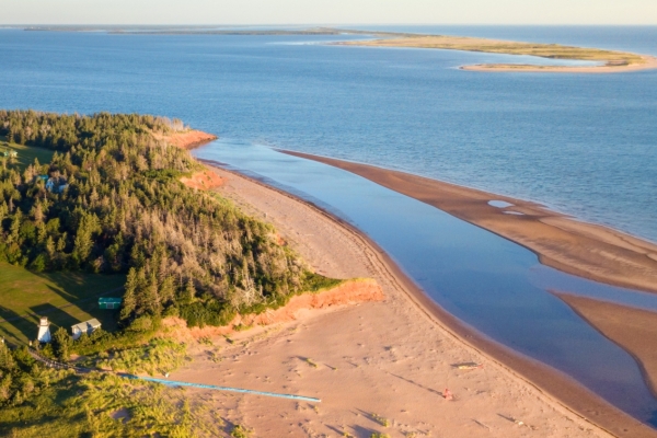 Aerial view of Cabot Beach Provincial Park