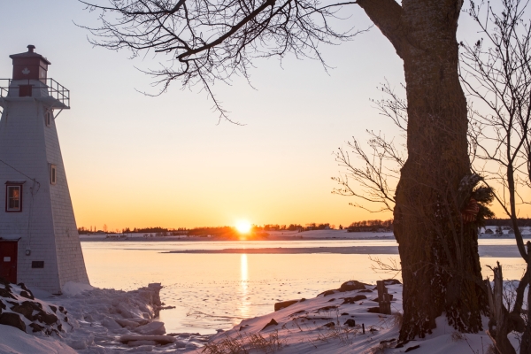 Charlottetown, winter, sunset, water