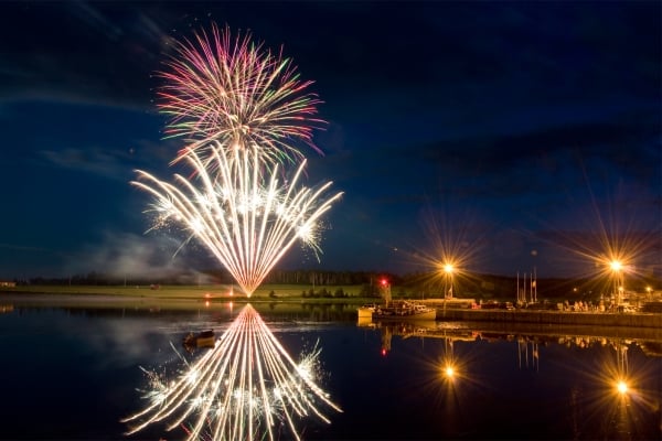 Fireworks over the harbour in North Rustico, PEI