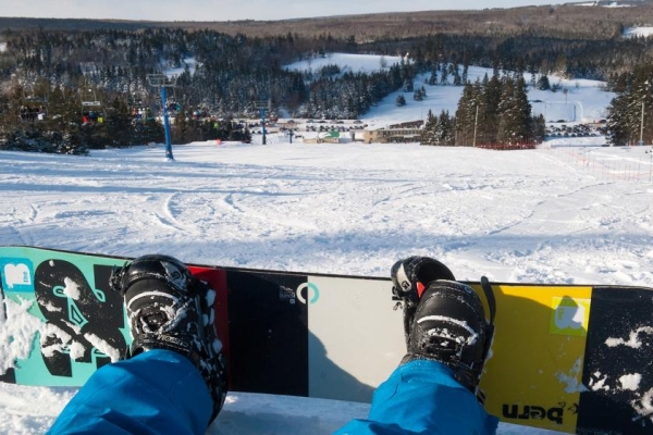 Snowboarding at Mark Arendz Provincial Ski Park at Brookvale