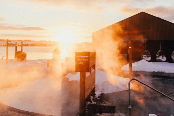 Exterior view of thermal bath with relaxation zone in background