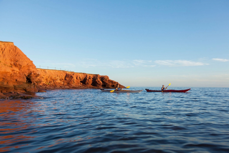 Two people kayaking