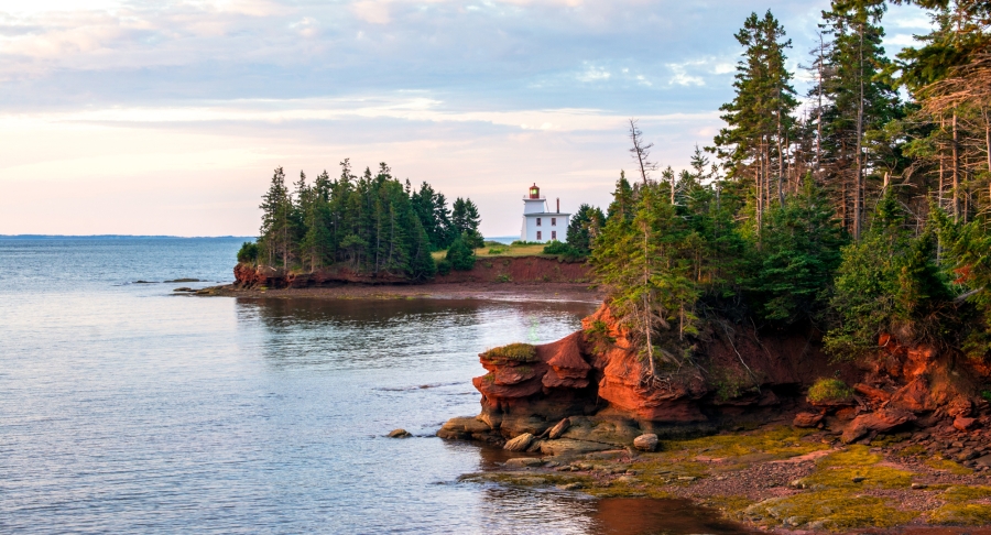 Rocky Point, water, lighthouse, shoreline, trees Rocky Point, water, lighthouse, shoreline, trees