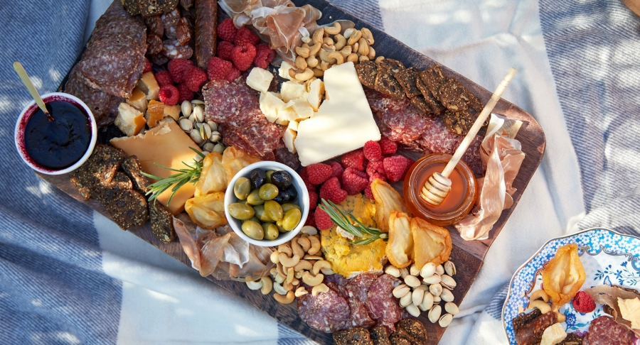 Food photography, charcuterie, flat-lay, Summer Lifestyle