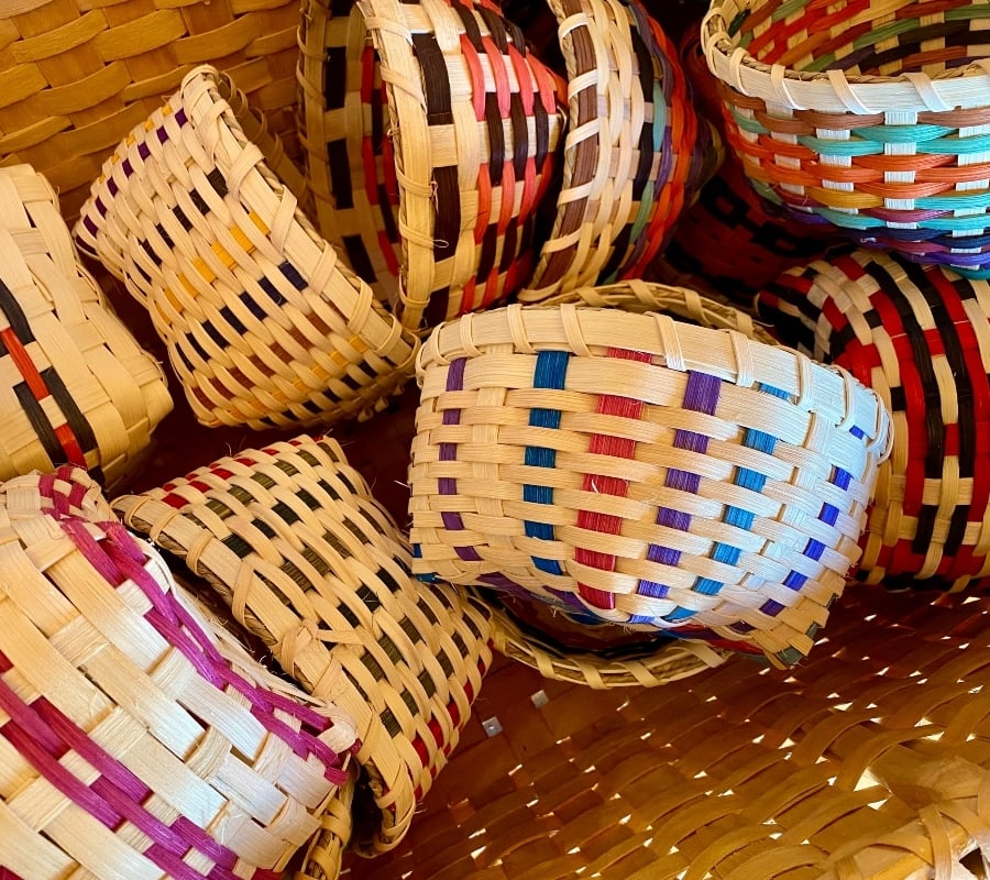 Woven baskets at Island Traditions Store