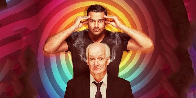 Promo graphic for Hyprov tour with image of Asad Mecci and Colin Mochrie