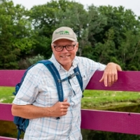 Bryson Guptill on bridge along Confederation Trail near Morell