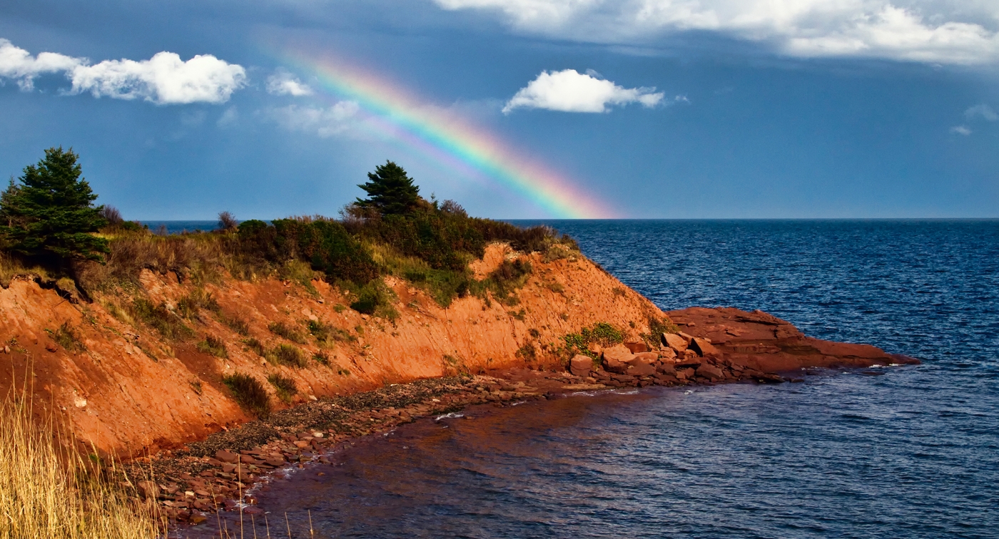 Cape Bear, Rainbow, ocean Cape Bear, Rainbow, ocean