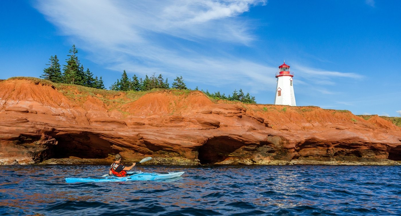 Seacow Head, kayaking, lighthouse, rocks, sky