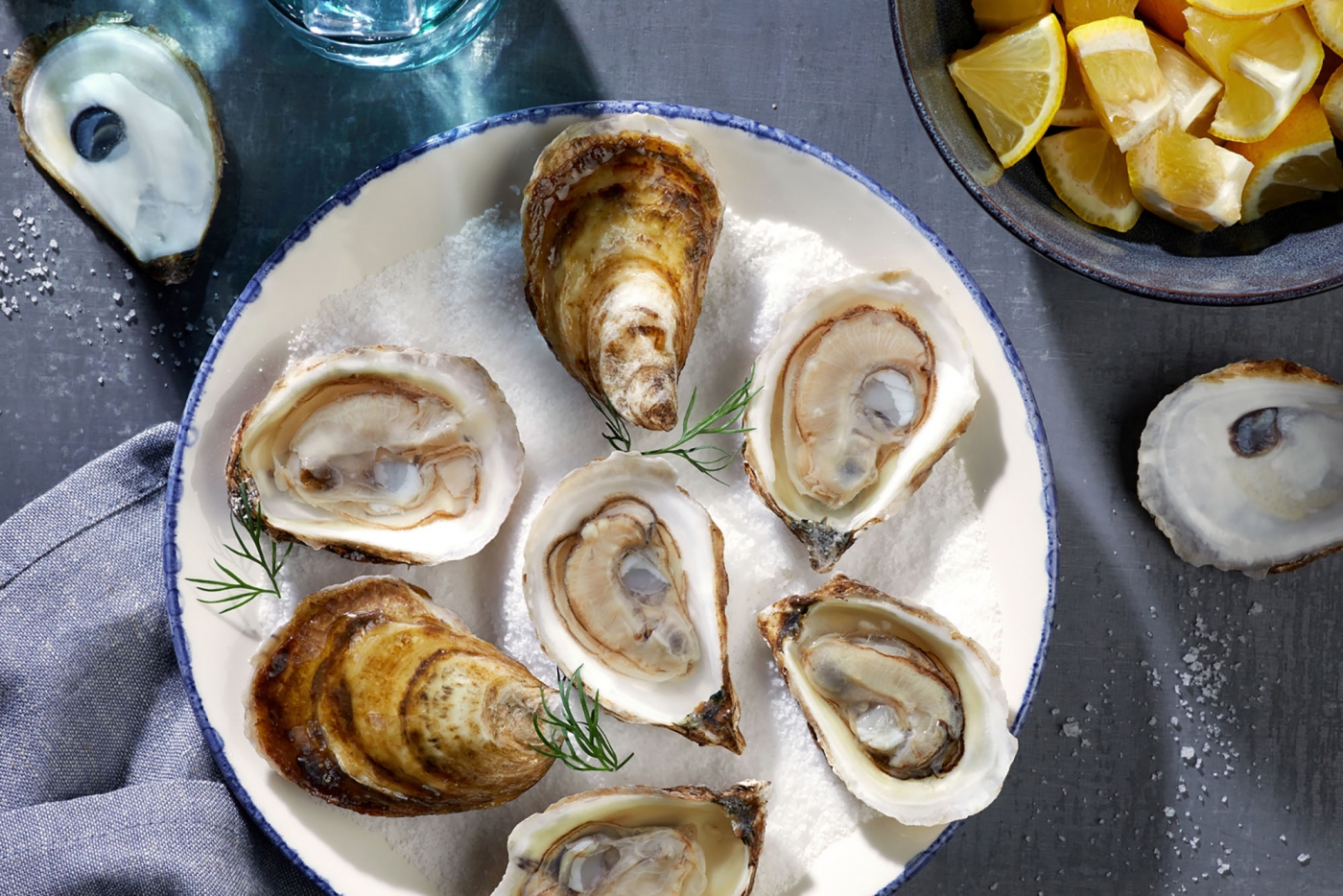 Oysters, flat-lay, Fall Flavours, Savour Victoria, lemons