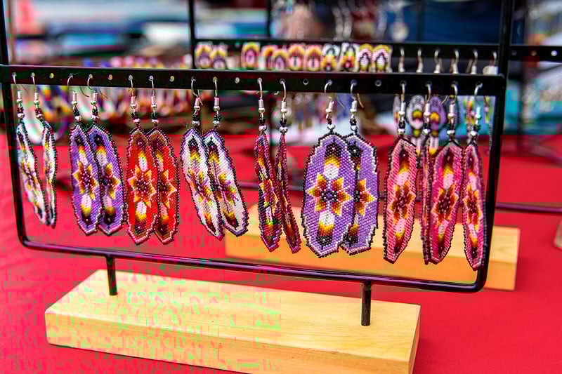 Rack of beaded earrings 