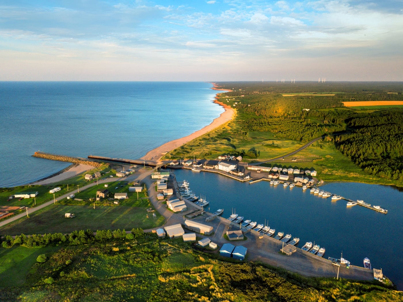 Aerial view of Naugrage Harbour, PEI