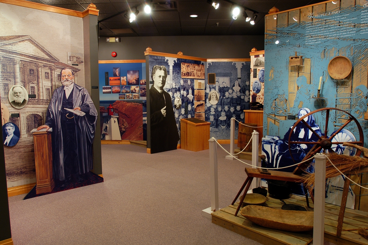Wide angle of displays at Acadian Museum, Miscouche, PEI