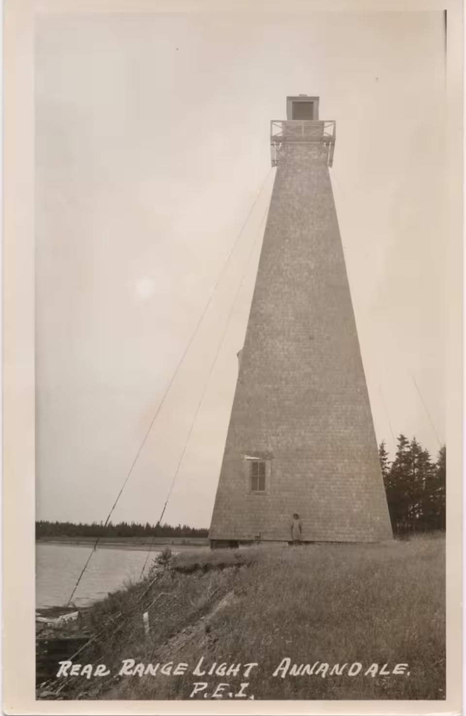 Historic postcard image of Rear Range Light at Annandale