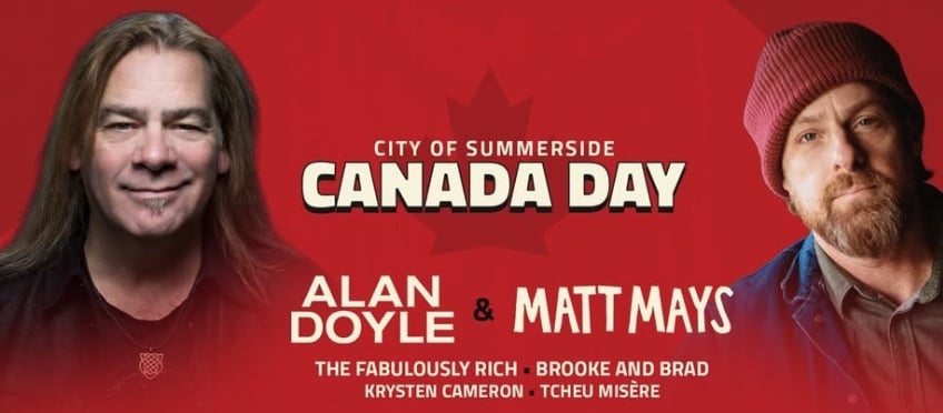 Alan Doyle and Matt Mays pictured in promo for Canada Day concert in Summerside, PEI