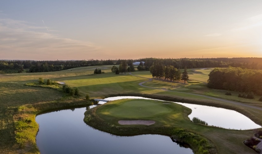 Aerial view of a Cavendish golf course
