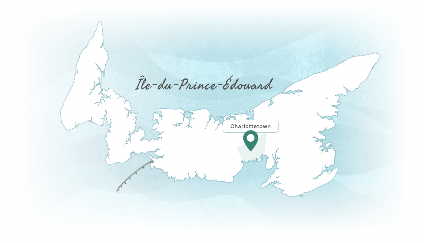 PEI map highlighting Charlottetown