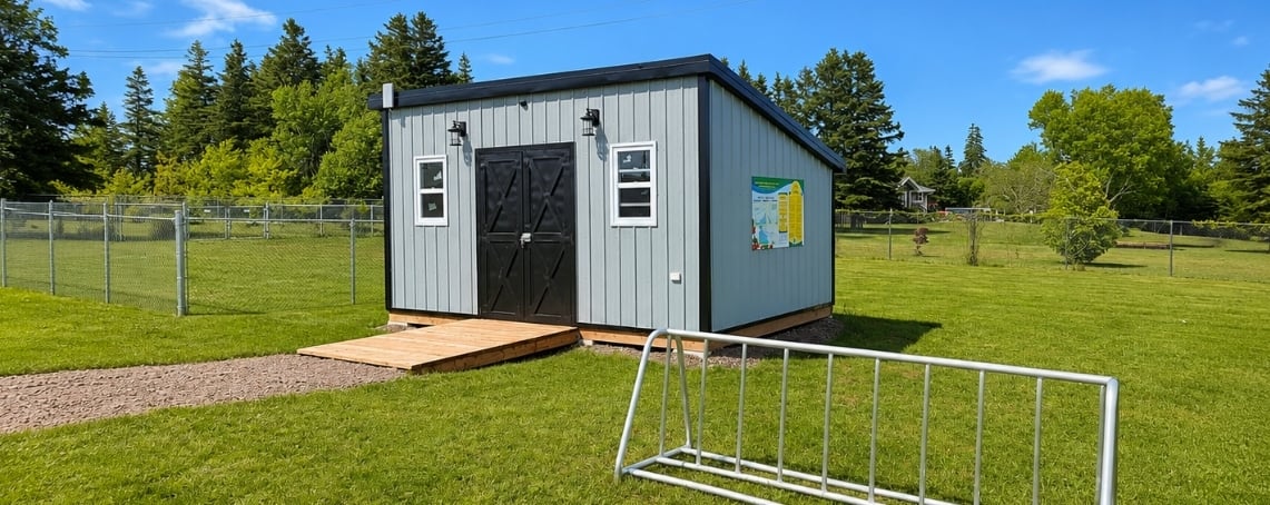 Bike shed at Eastern Kings Sportsplex, Souris