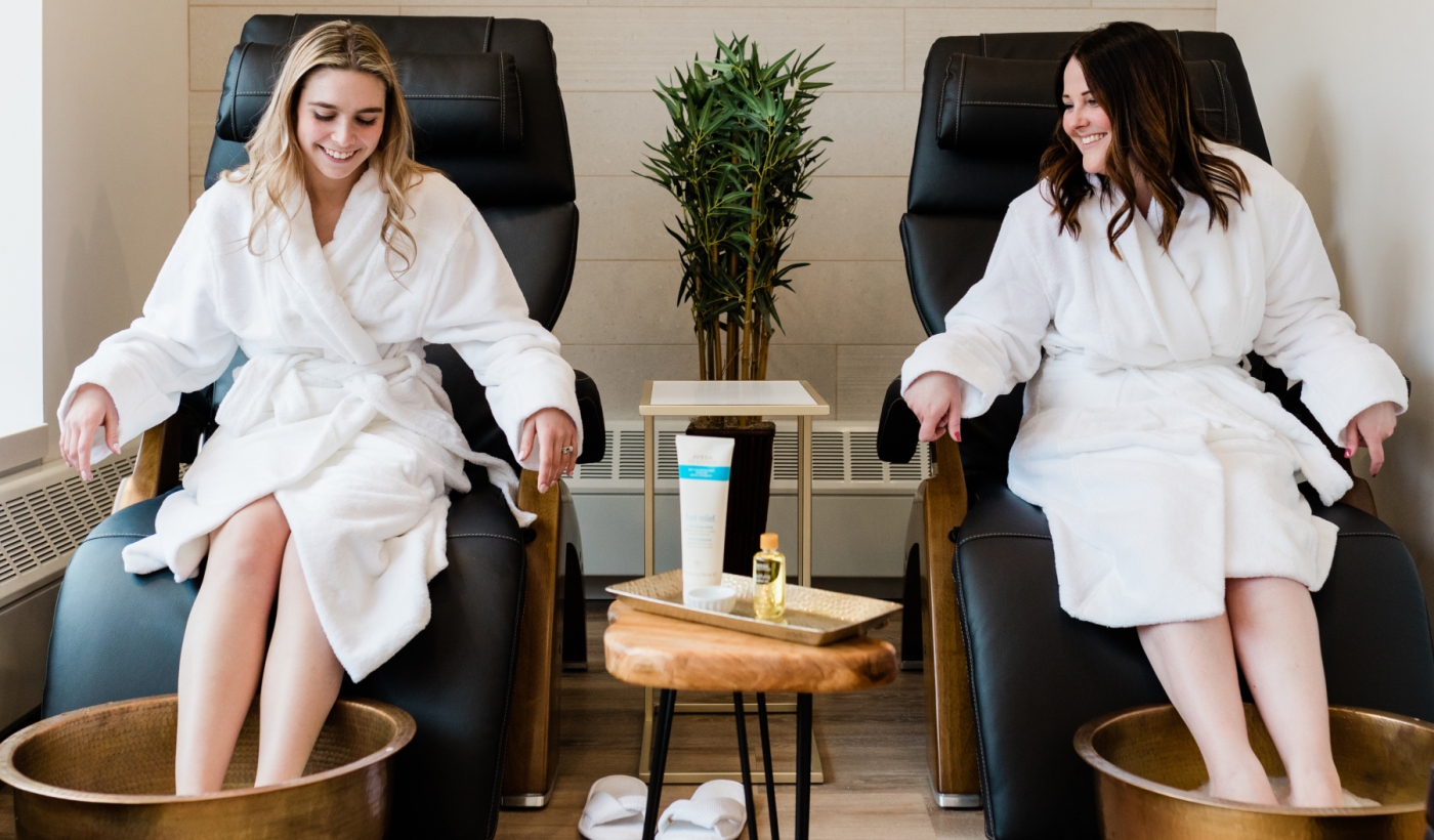 Mill River Resort Spa, PEI Two women having a foot soak at Mill River Resort Spa