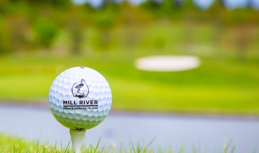 Mill River Resort, PEI Golf ball on tee at Mill River Resort