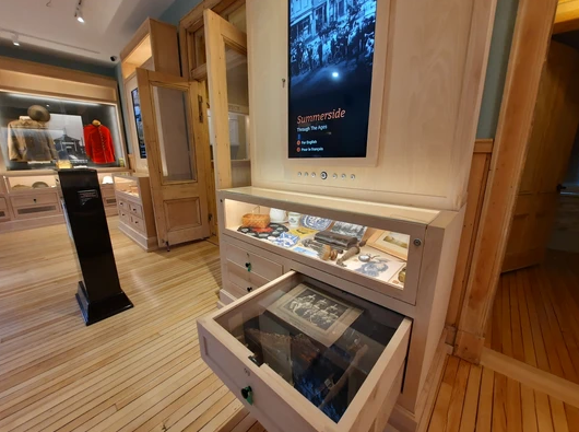 Interior view of exhibits at Summerside Interpretive Centre