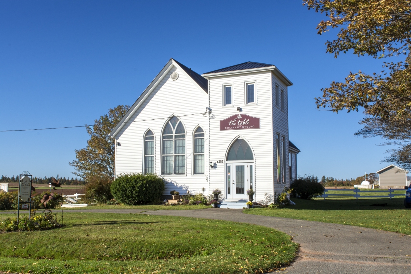 Exterior view of the Table Culinary Studio in New London in summer