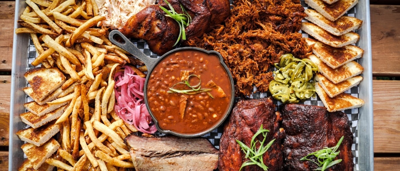 Overhead view of bbq sampler from Crafters BBQ - Summerside