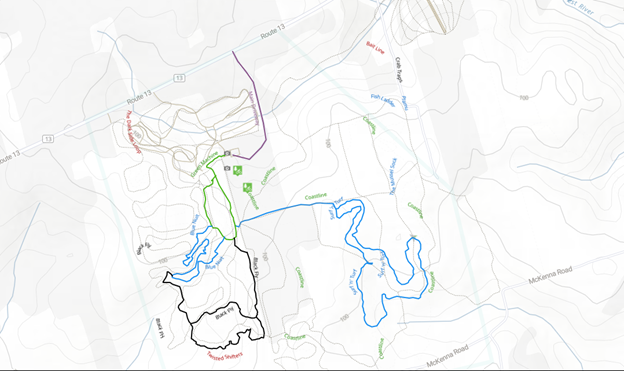 Brookvale Nordic Mountain Bike trails map, PEI Screenshot of Brookvale Nordic Mountain Bike trails map
