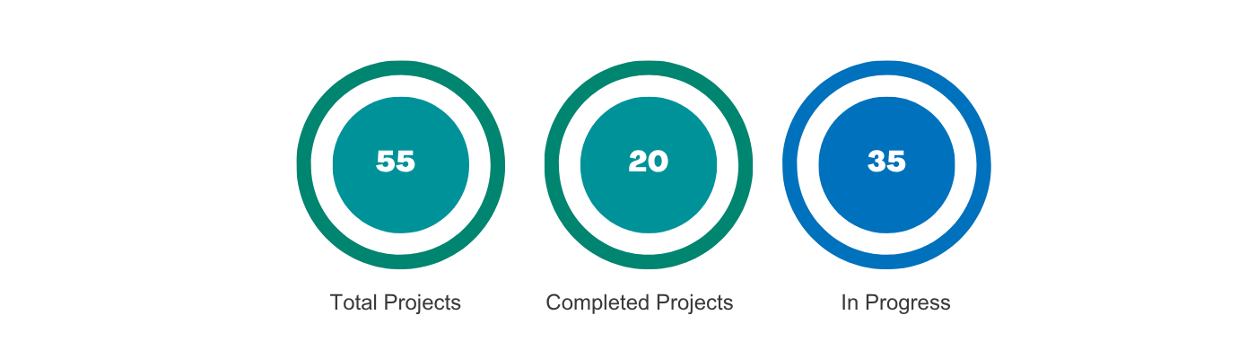 Graphic outlining number of projects