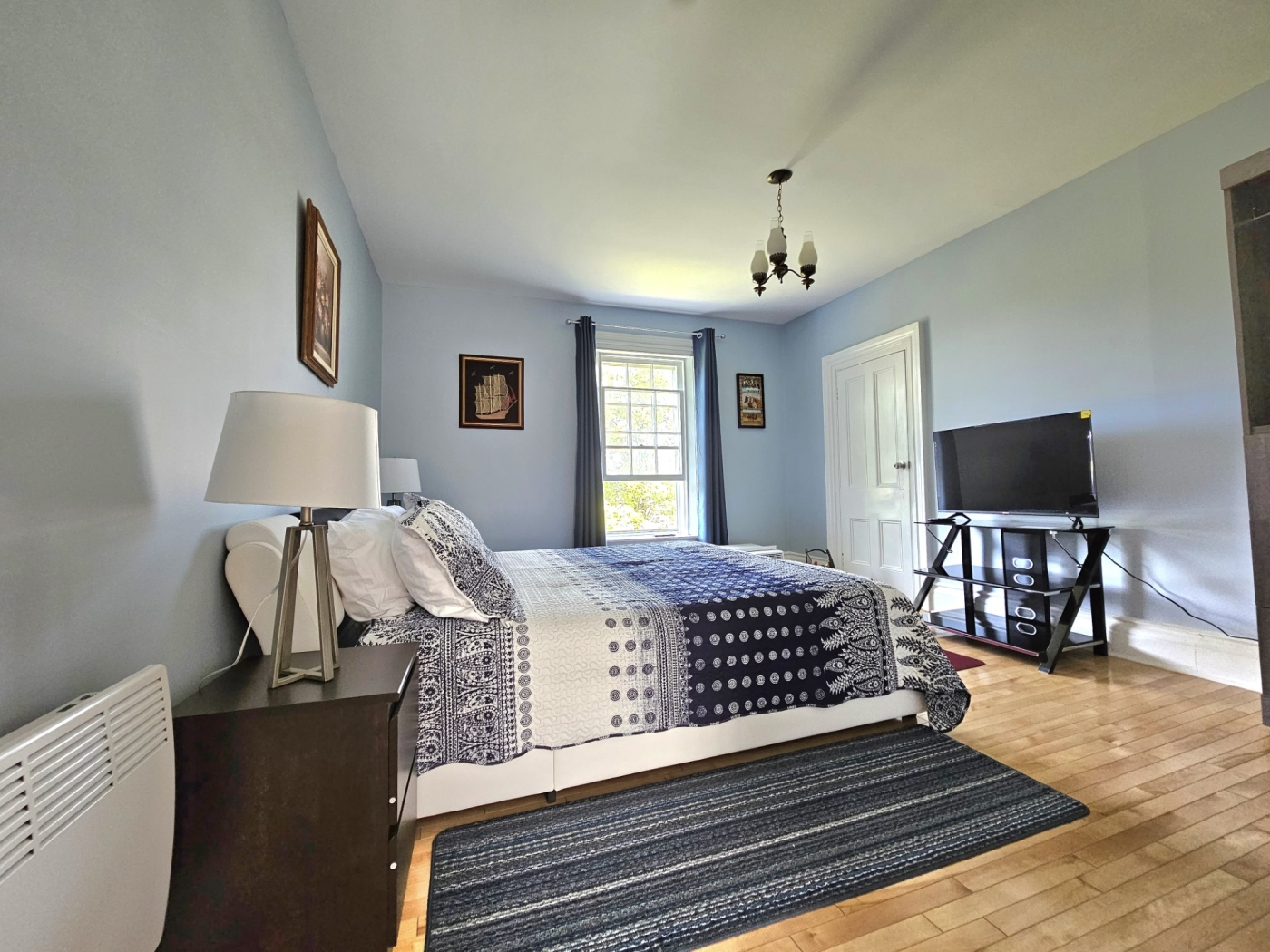 inside photo of blue bedroom