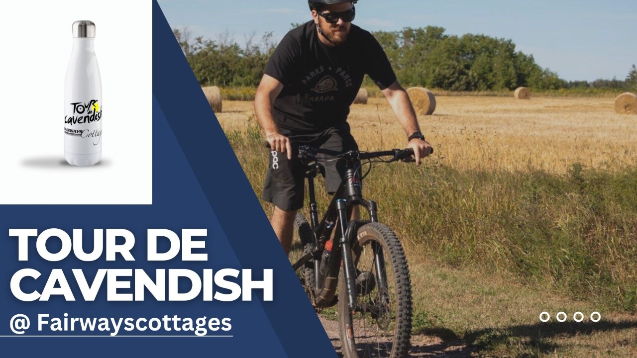 tour de cavendish One gentleman Cycling along beside a field of fresh cut hay.